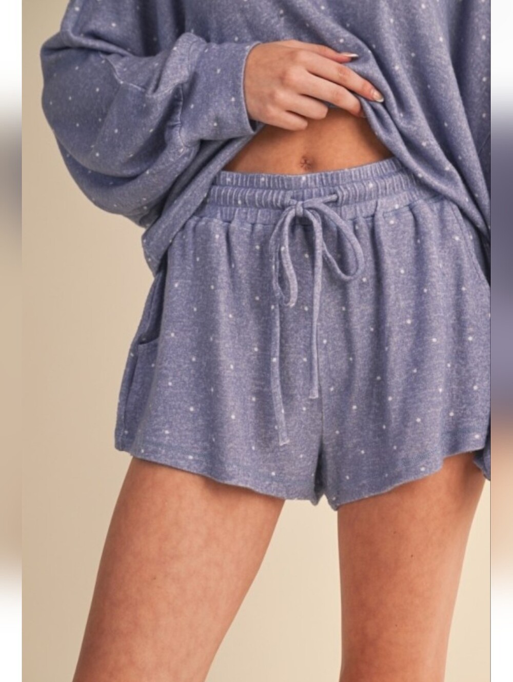 💙 Blue Dot Hacci Shorts - Picture 2 of 3
